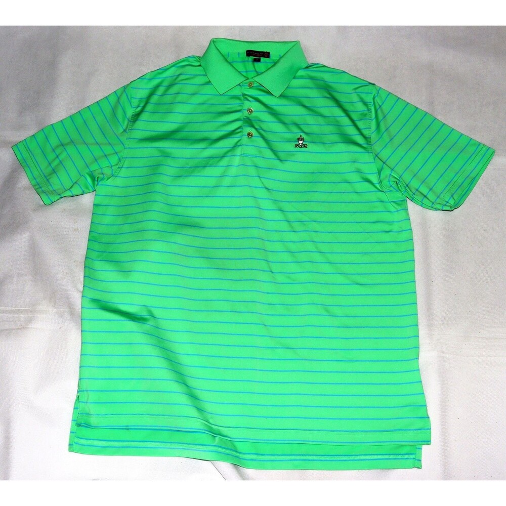 Peter Millar Summer Comfort‎ Men's Shot Sleeve Striped Polo Shirt Size Large